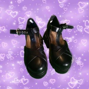 black lolita platform mary janes